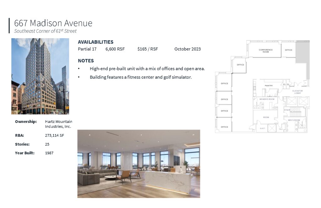 667 Madison Avenue - Small Suite Information