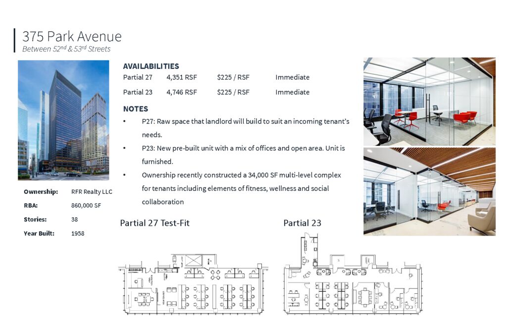 375 Park Avenue - Small Suite Information